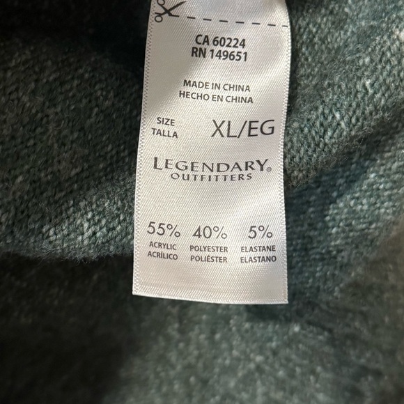 LEGENDARY OUTFITTERS Green Knit Sweater Size XL - Picture 5 of 6